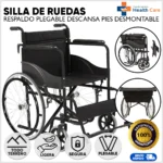 Silla de Ruedas Con Respaldo Plegable y Descansa Pies Desmontable