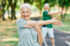 woman senior exercise fitness sport healthy outdoor female active fit mature elderly health training  old retirement caucasian nature adult wellness workout activity
