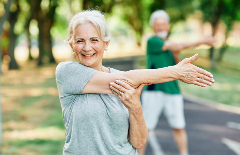 woman senior exercise fitness sport healthy outdoor female active fit mature elderly health training  old retirement caucasian nature adult wellness workout activity