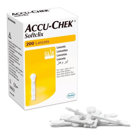 Lancetas Accu-Chek Softclix 200 Piezas – Precisión y Comodidad (Blanco)