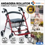 Rollator de Aluminio con Reposapies Hibrida