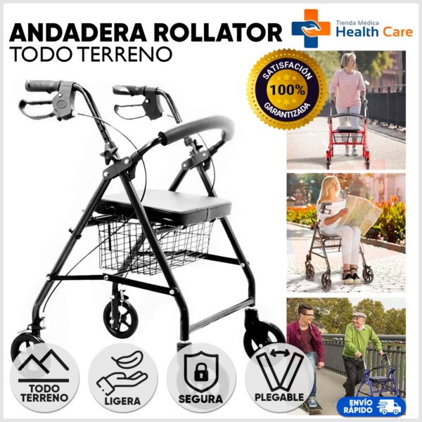 Andadera Rollator de acero