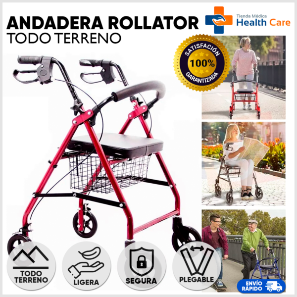 Andadera Rollator de acero