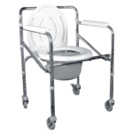 Silla Comodo Cromado con Ruedas