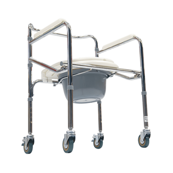 Silla Comodo Cromado con Ruedas
