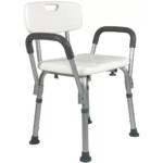 Silla Ducha de Aluminio con Respaldo y Descansabrazos