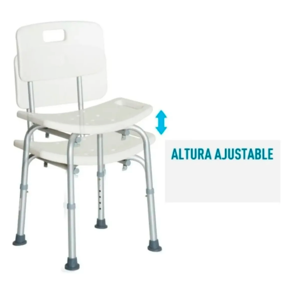 Silla Ducha de Aluminio con Respaldo