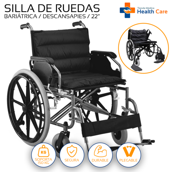 Silla de Ruedas para Sobrepeso Extragrande