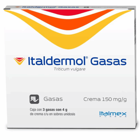 Italdermol Gasas 150 mg/g – Caja con 3 Gasas Impregnadas con 4 g de Crema